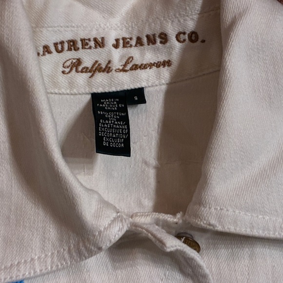 Ralph Lauren Beaded Embroidered Southwestern White Denim Jean Jacket Small - Picture 5 of 6